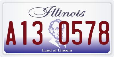 IL license plate A130578