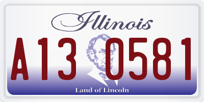 IL license plate A130581