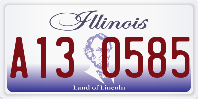 IL license plate A130585
