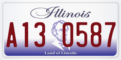 IL license plate A130587