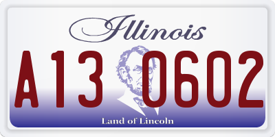 IL license plate A130602