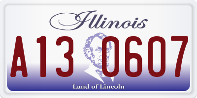 IL license plate A130607