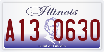 IL license plate A130630