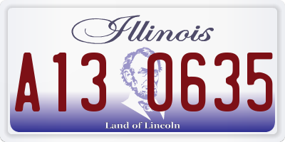 IL license plate A130635