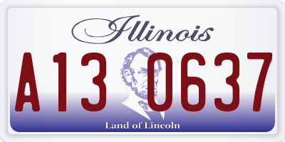 IL license plate A130637
