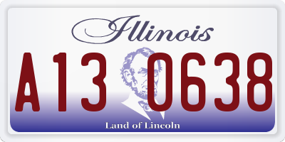 IL license plate A130638