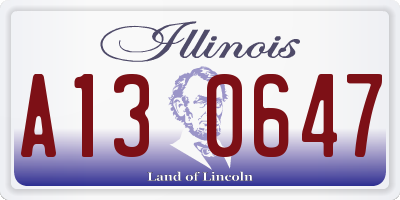 IL license plate A130647