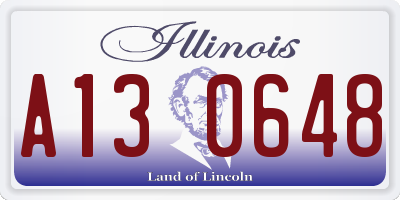 IL license plate A130648