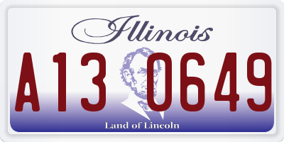 IL license plate A130649