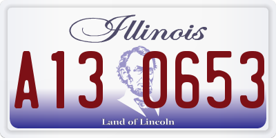 IL license plate A130653