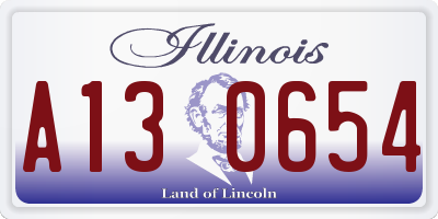 IL license plate A130654