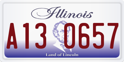 IL license plate A130657