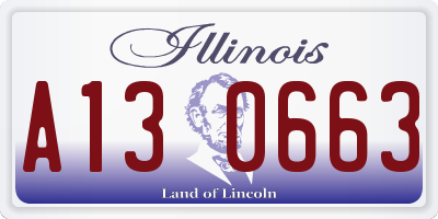 IL license plate A130663