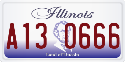 IL license plate A130666