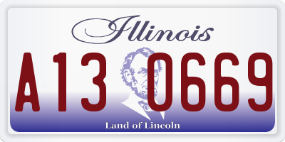 IL license plate A130669