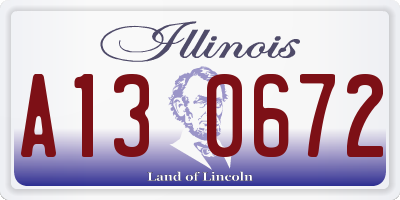 IL license plate A130672