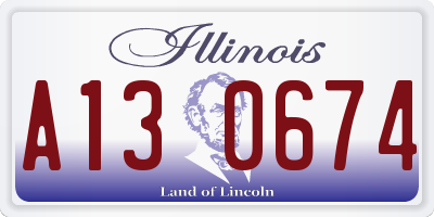IL license plate A130674