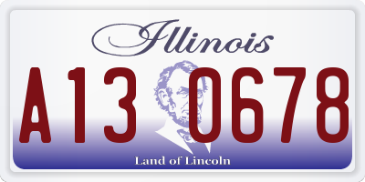 IL license plate A130678