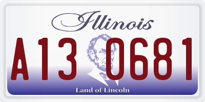 IL license plate A130681