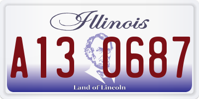 IL license plate A130687