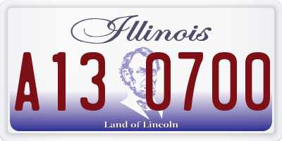IL license plate A130700