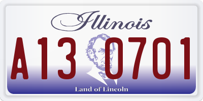 IL license plate A130701