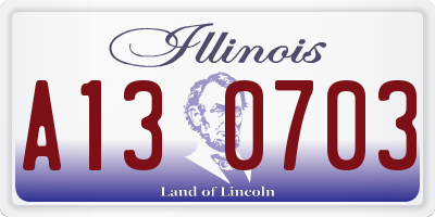 IL license plate A130703