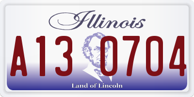 IL license plate A130704