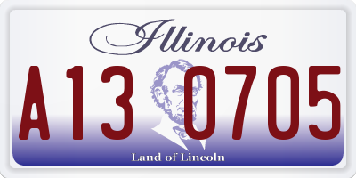IL license plate A130705