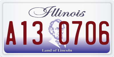 IL license plate A130706