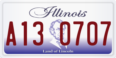 IL license plate A130707