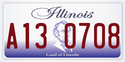 IL license plate A130708