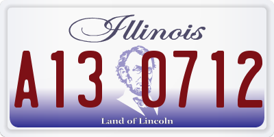 IL license plate A130712