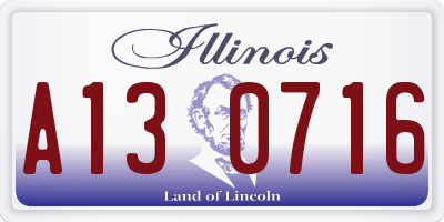 IL license plate A130716