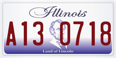 IL license plate A130718
