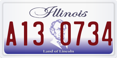 IL license plate A130734