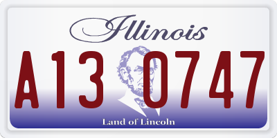 IL license plate A130747