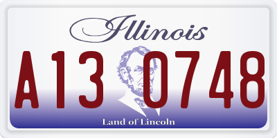 IL license plate A130748