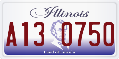 IL license plate A130750