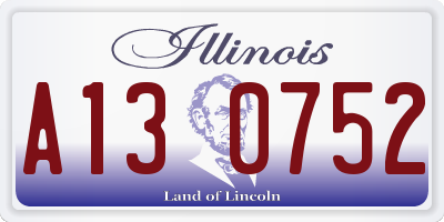 IL license plate A130752