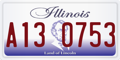 IL license plate A130753