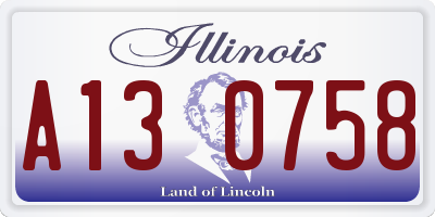 IL license plate A130758