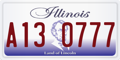 IL license plate A130777