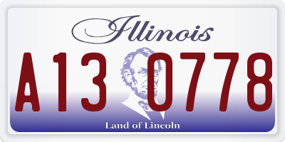 IL license plate A130778