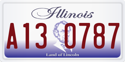 IL license plate A130787
