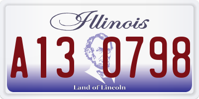 IL license plate A130798