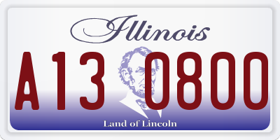 IL license plate A130800