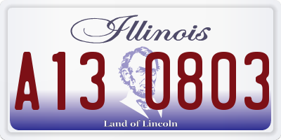 IL license plate A130803