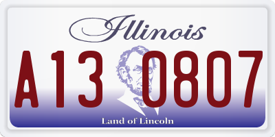 IL license plate A130807