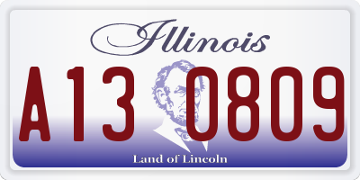 IL license plate A130809